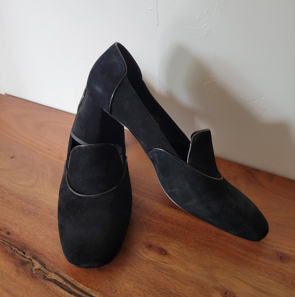 Donald J Pliner Black Suede Loafers